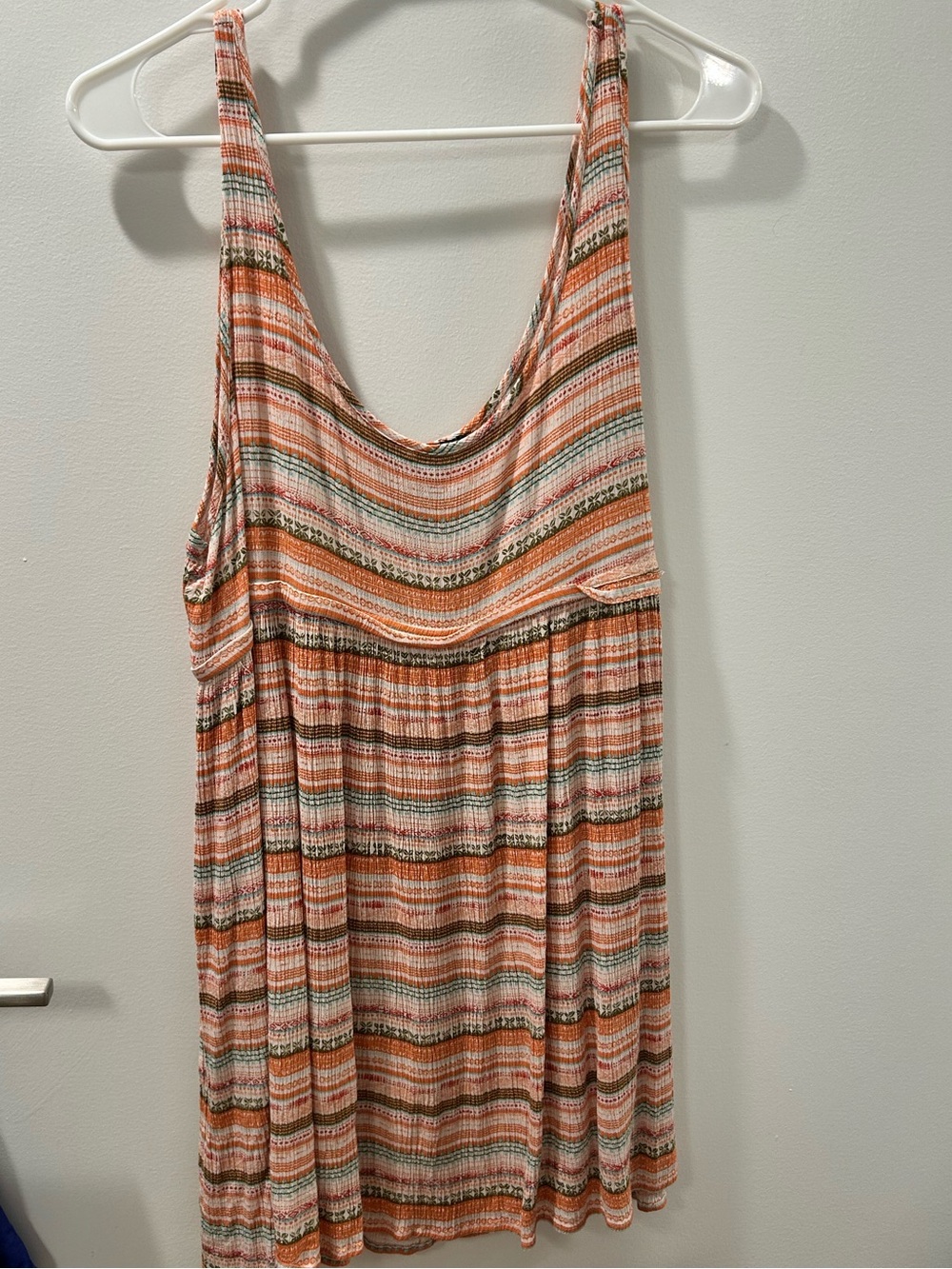 Forever 21 Striped Tank Mini Dress in Orange, Cream & Green